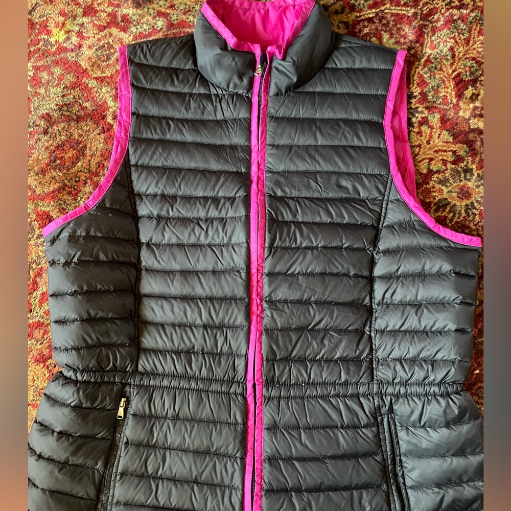 Black and Pink, L, Lauren by Ralph Lauren Puffer Vest